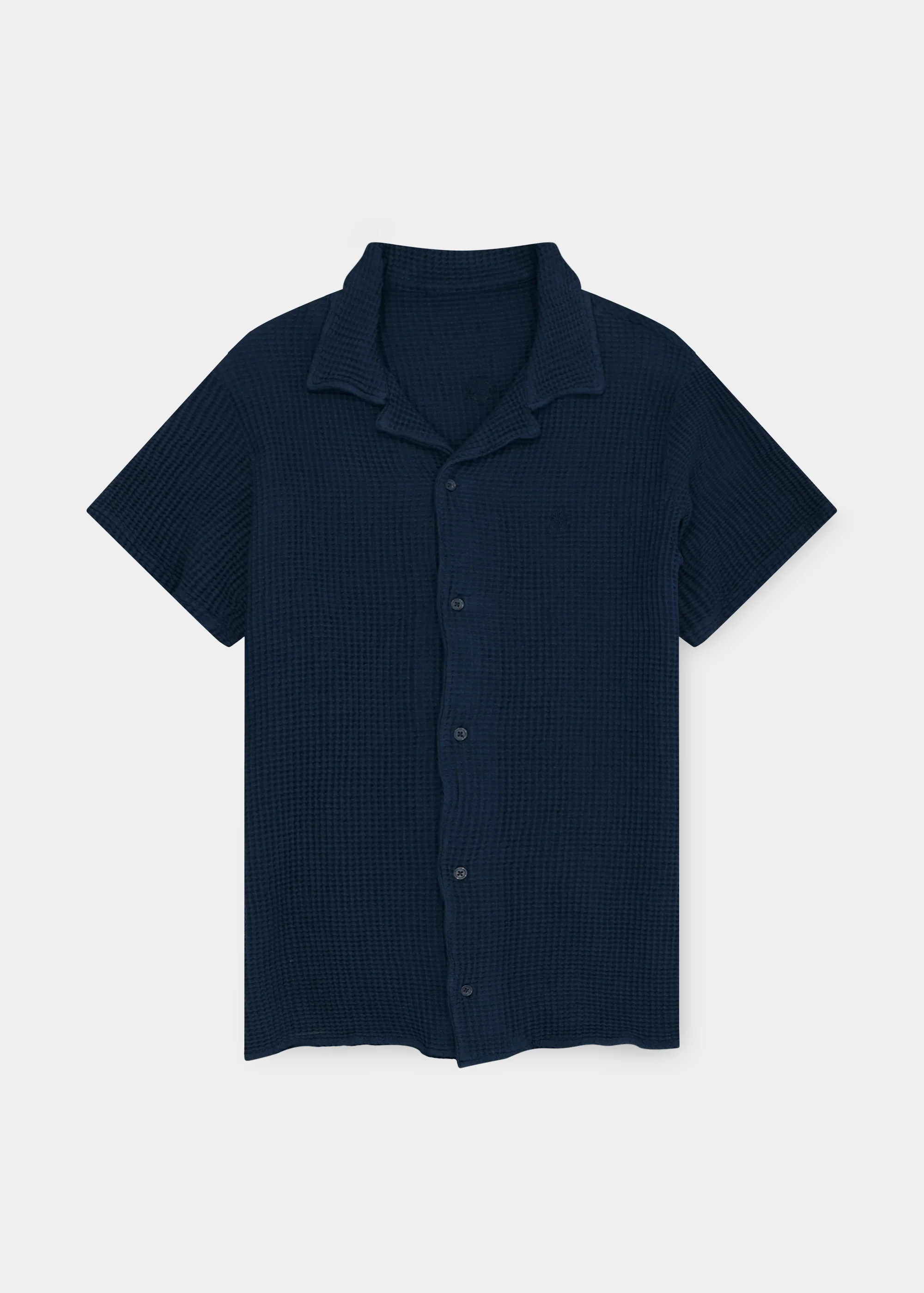 Hemd "Edelweiß Waffle" - dunkelblau