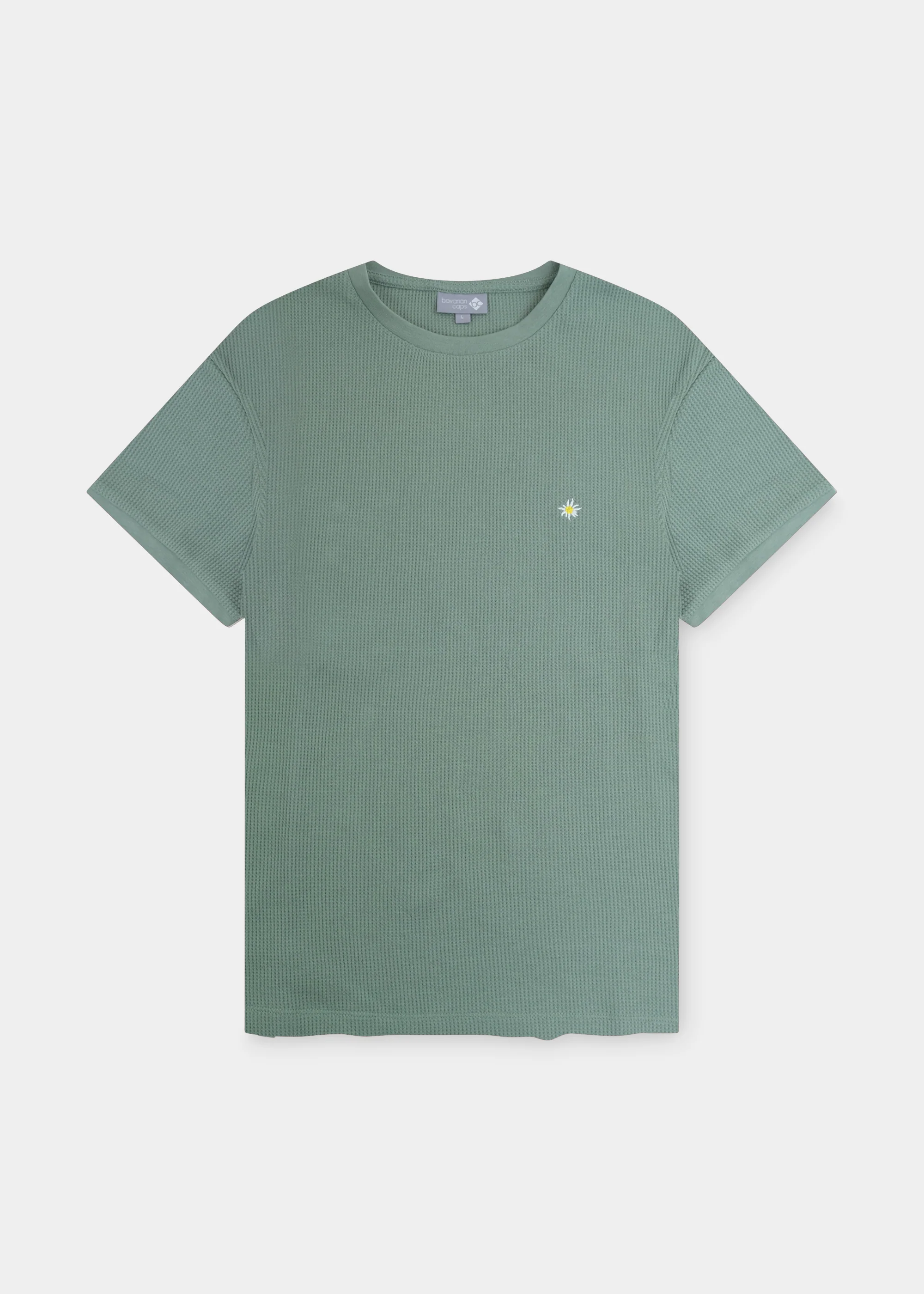 T-Shirt "Edelweiß Feinstrick" - grüngrau